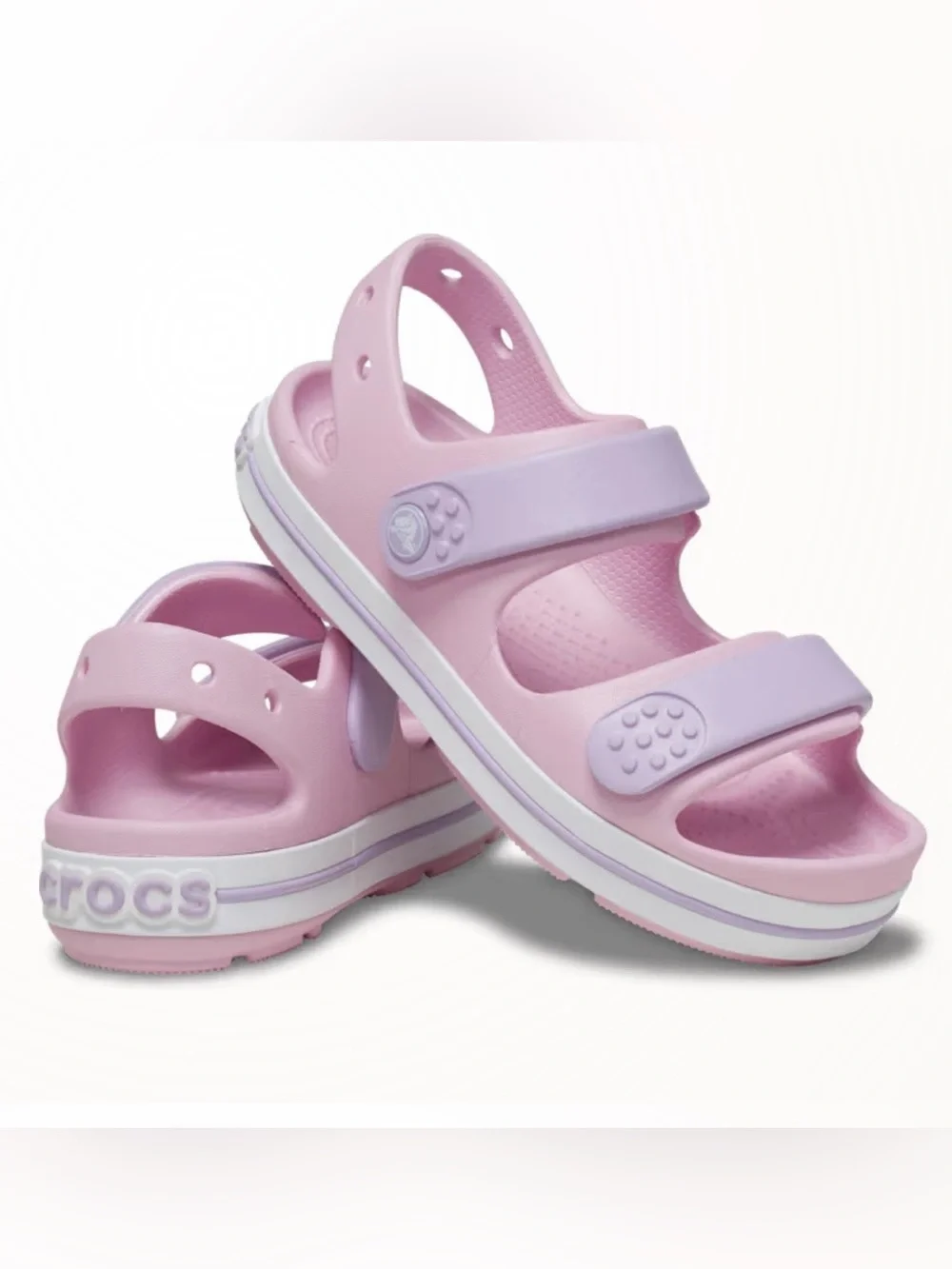 CROCS Kids' crocband cruiser pink & lavender Dual-Strap Sandals kids
